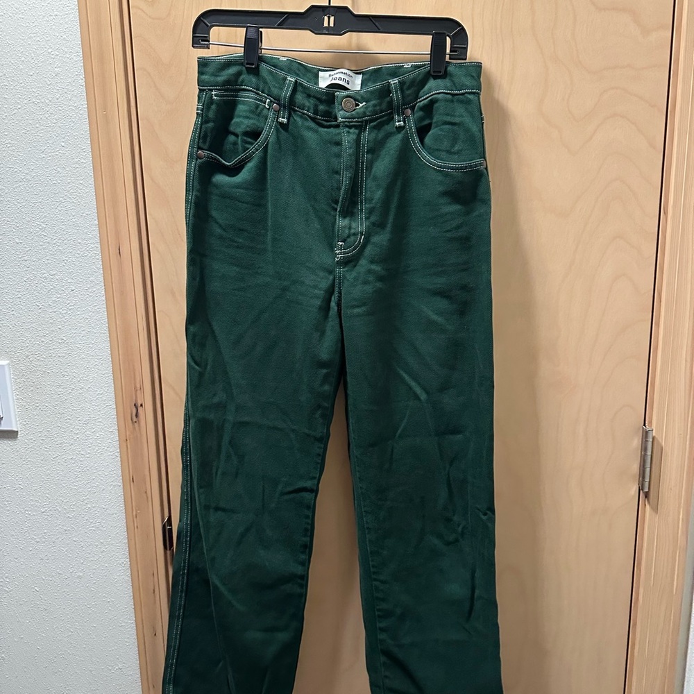Reformation Women’s Cowboy Deep Green Straight Jeans Size 28/6 - Picture 2 of 4